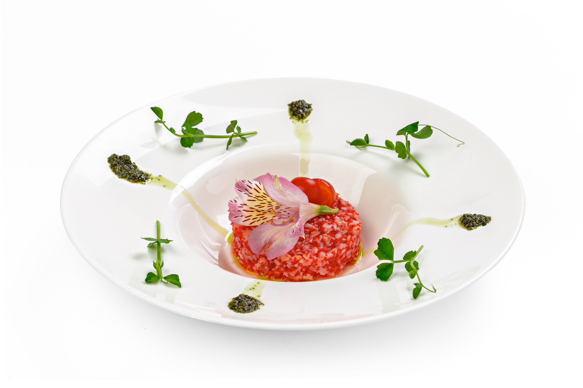 Dettaglio piatto gastronomico in studio